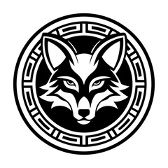 A glyph style icon showing a fox mascot