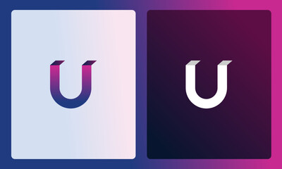 3D U Letter Logo Design