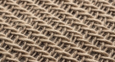 Closeup of a woven fabric with a textured pattern and neutral color palette