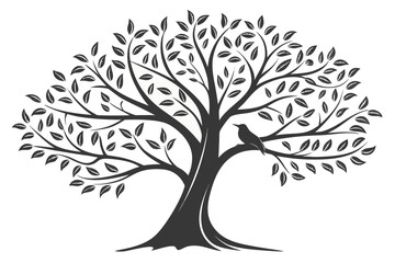 Obraz premium Minimalist symmetrical tree of life silhouette design
