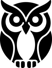 Elegant Owl Face Icon with Smooth Curves and Modern Abstract Design