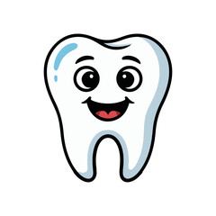 happy cartoon tooth mascot for dental hygiene awareness