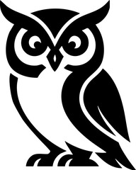 Obraz premium Elegant Owl Face Icon with Smooth Curves and Modern Abstract Design