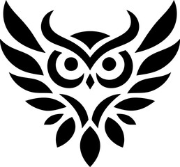 Elegant Owl Face Icon with Smooth Curves and Modern Abstract Design