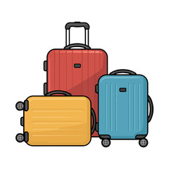 travel luggage set with family suitcases
