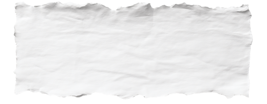 Wrinkled Torn White Paper Texture – Realistic Rough Edge Background. Isolated on transparent background, png - Powered by Adobe