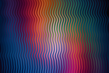 Colorful wavy lines with a dark background and light effect