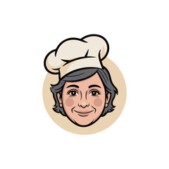 woman chef head vector