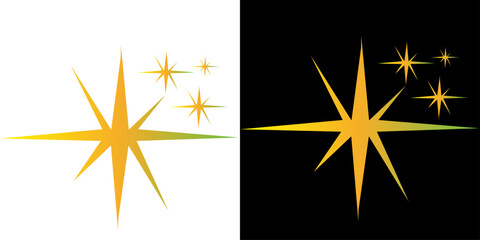 Golden Christmas star vector illustration, an abstract holiday decoration symbol for winter celebration design