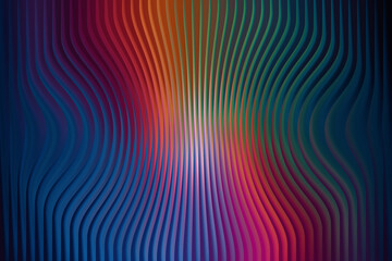 Abstract wavy lines with vibrant rainbow gradient background