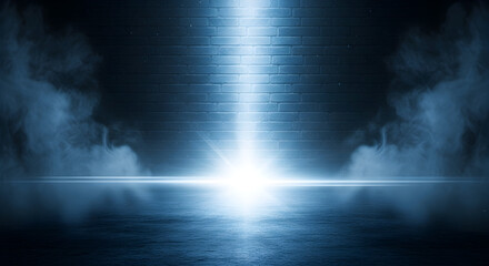 Spotlight Shining on Brick Wall and Smoky Floor image