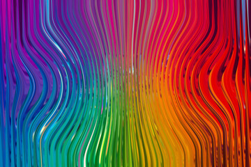 Abstract rainbow wavy lines background with vibrant colors
