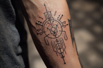 Futuristic Cyber Sigil Design with Neon Aesthetic