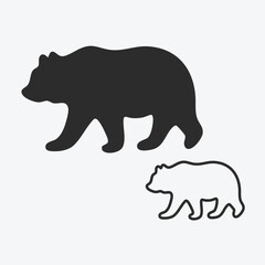 Wild Bear Silhouette Vector for Nature, Wildlife, and Outdoor Design