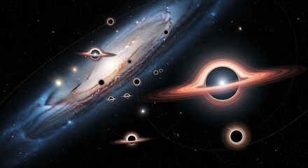 Cosmic Dance - A Symphony of Black Holes and Galactic Majesty.