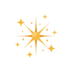 Golden starburst sparkle effect glowing light shimmering abstract celebration burst celebration element