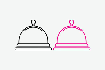 Fototapeta premium Two elegant cloche outlines in black and pink a simple silhouette
