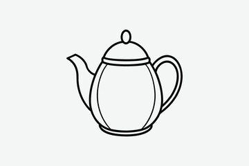 Simple black and white drawing of a teapot a classic kitchen silhouette