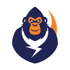 Playful Gorilla Mascot Logo Fun Modern Design for Utility and Construction Brands