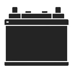 Classic Car Battery Silhouette Vector Automotive Power Icon Illustration