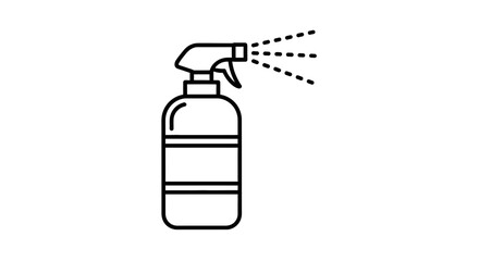 Spray Bottle Icon Outline – Cleaning Disinfectant Mist Vector Design