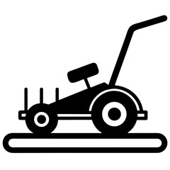 Power Float Concrete Finisher Vector Icon Construction and Agriculture Machine Illustration