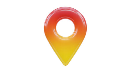 3d icon of colorful location pin isolated on transparent background, a navigation symbol for maps and gps tracking