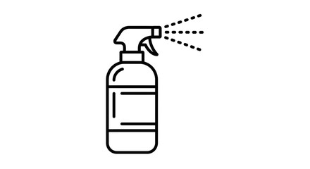 Spray Bottle Icon Outline – Cleaning Disinfectant Mist Vector Design