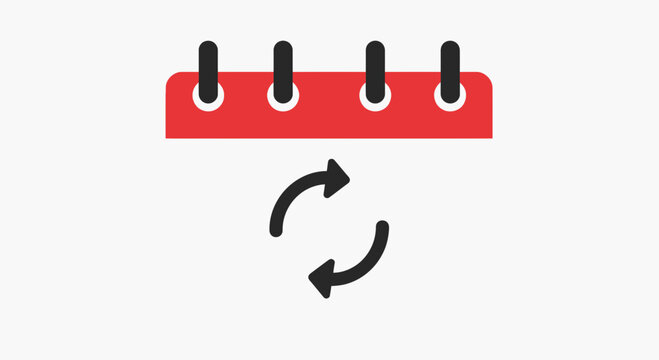 Recurring Calendar Icon – Repeat Schedule Planner Vector Design