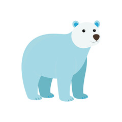 Cute stylized polar bear simple art isolated on a plain for your designs