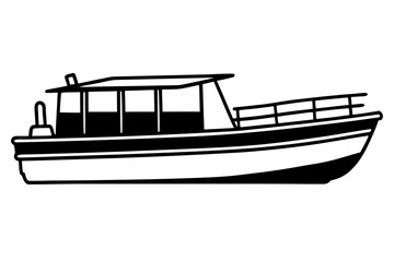 Boat on Water Waves Illustration Calm Nautical Vector Art for Creative Projects