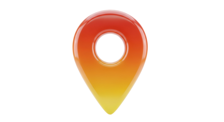 3d icon of vibrant location pin icon isolated on transparent background, ideal for maps and navigation applications