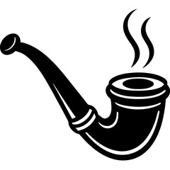 Hipster Retro Smoking Pipe Vector Illustration Vintage Tobacco Design for Stickers and Prints