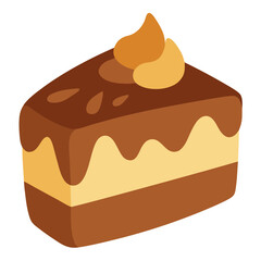 Piece of Cake Vector Illustration Delicious Cartoon Dessert Design for Menus and Creative Projects