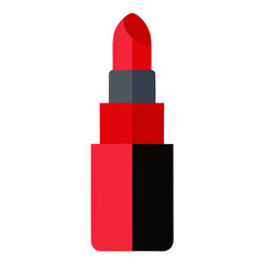 Red Lipstick Vector Illustration Flat Style Makeup and Fashion Design Element