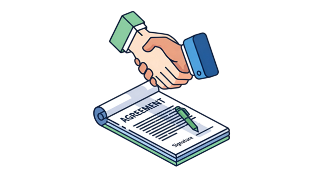 3d icon of business agreement handshake isolated on transparent background, symbolizing partnership, deal, and collaboration