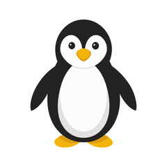 Naklejka premium Cute cartoon penguin character isolated on a clean white surface whimsical animal art