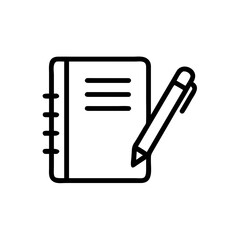 Notebook and pen icon for writing notes
