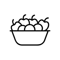 Fruit bowl simple line drawing illustration