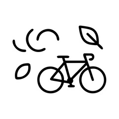 Bicycle with leaves in simple line art