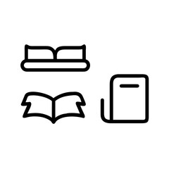 Set of books and reading icons
