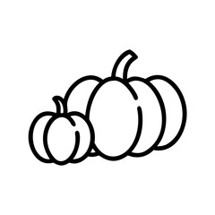 Two pumpkins, one large and one small size