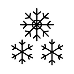 Three snowflakes, a symbol of winter and cold
