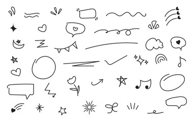 Mega Set of Hand Drawn Doodle Elements and Marker Lines