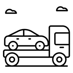 Editable design icon of car carrier truck 