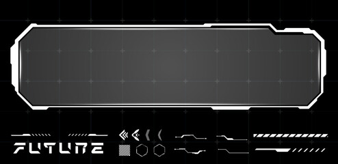 White Futuristic Text box or Sci-Fi lower third white vector editable	