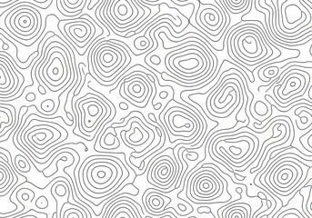 Abstract black and white topographic contour lines creating a textured organic pattern