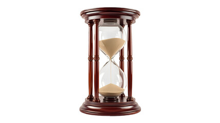 Wooden Hourglass With Sand Halfway Through On Black Background