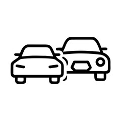 Obraz premium Vector icon of two cars in a line, one following the other