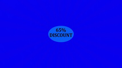 65% Discount text animation over neon lights and colorful streaks background - Powered by Adobe